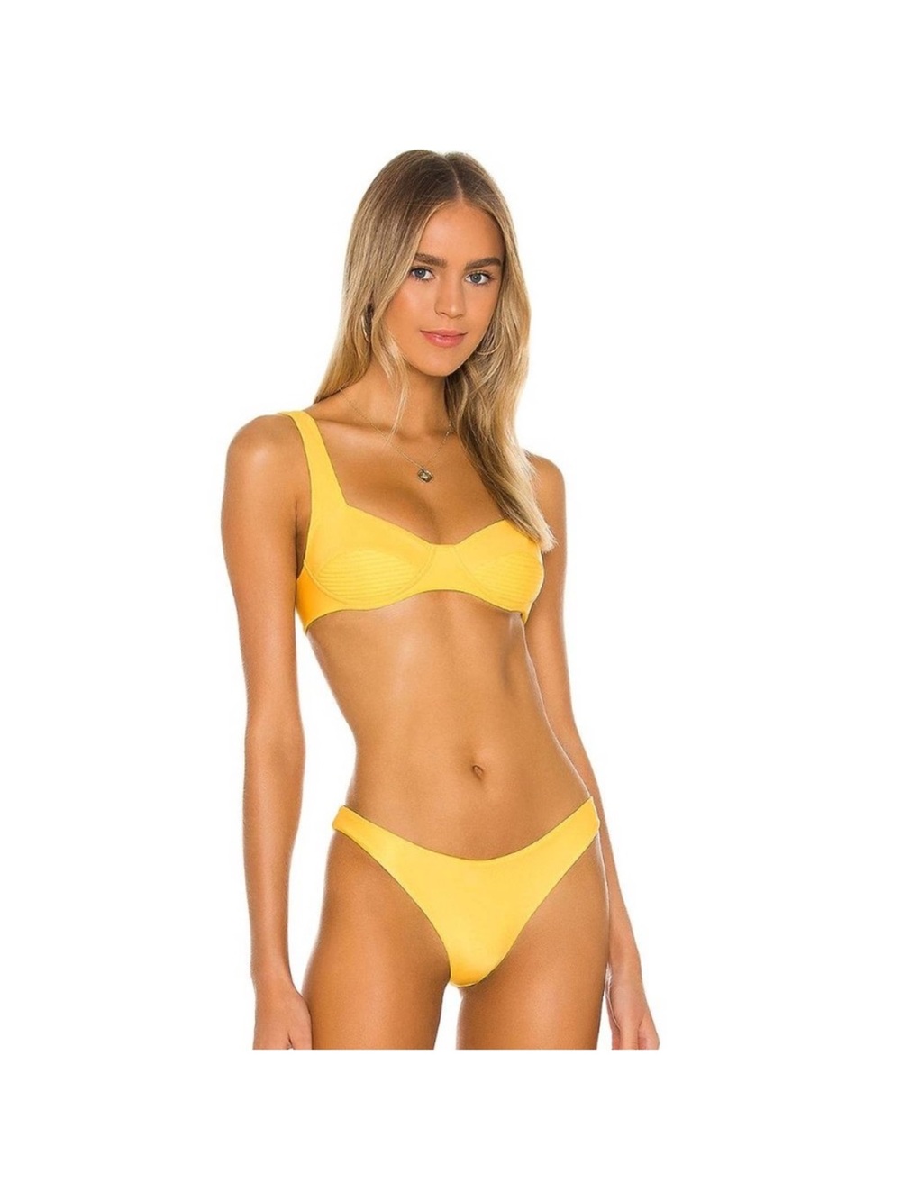 Lovers + Friends Yellow Underwire Scoop Bikini Set